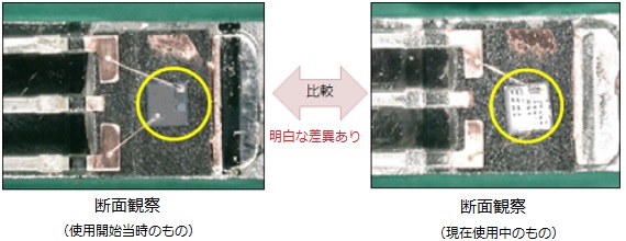 チップをはじめ、使用材料の変更が確認