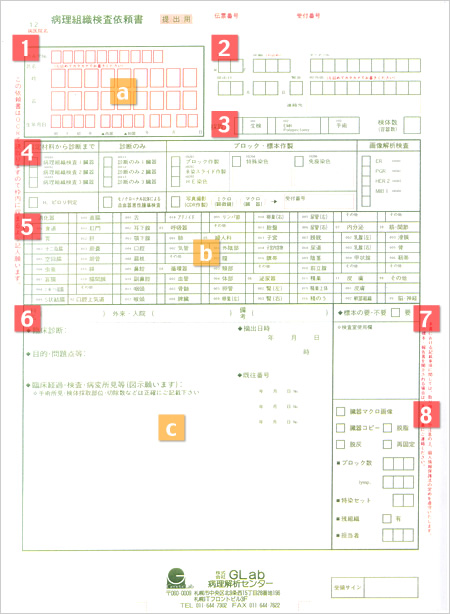 病理組織検査依頼書