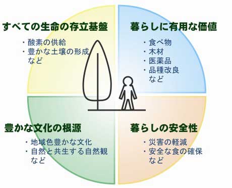 生物多様性と人のかかわり図