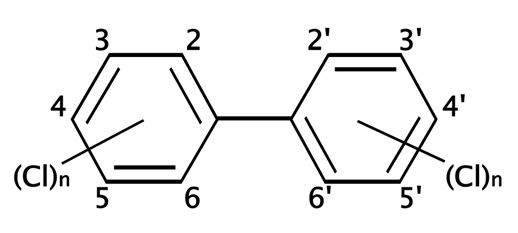 Figure 3: Chemical structure of polychlorinated biphenyls (PCBs)