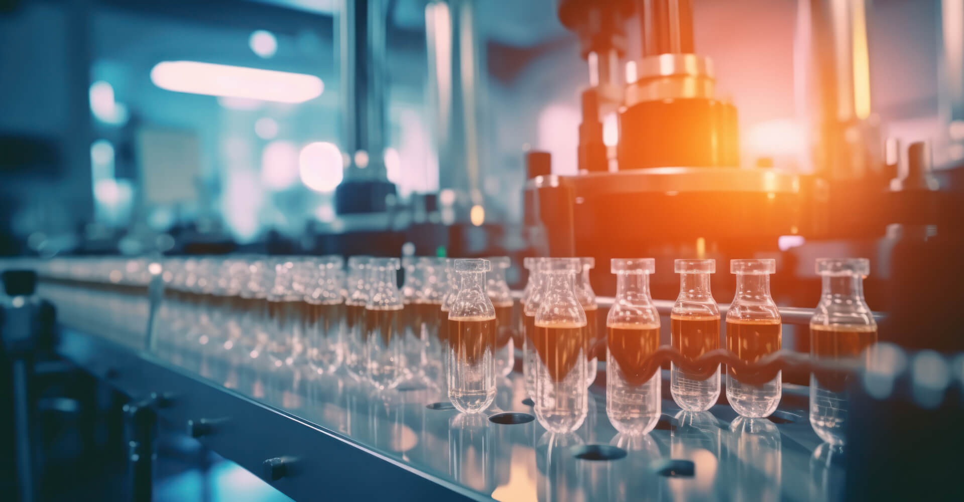 Eurofins CDMO : remplissage aseptique de flacons sur ligne automatisée dans un site de production conforme aux normes GMP/BPF, dédié au développement et à la fabrication de médicaments.
