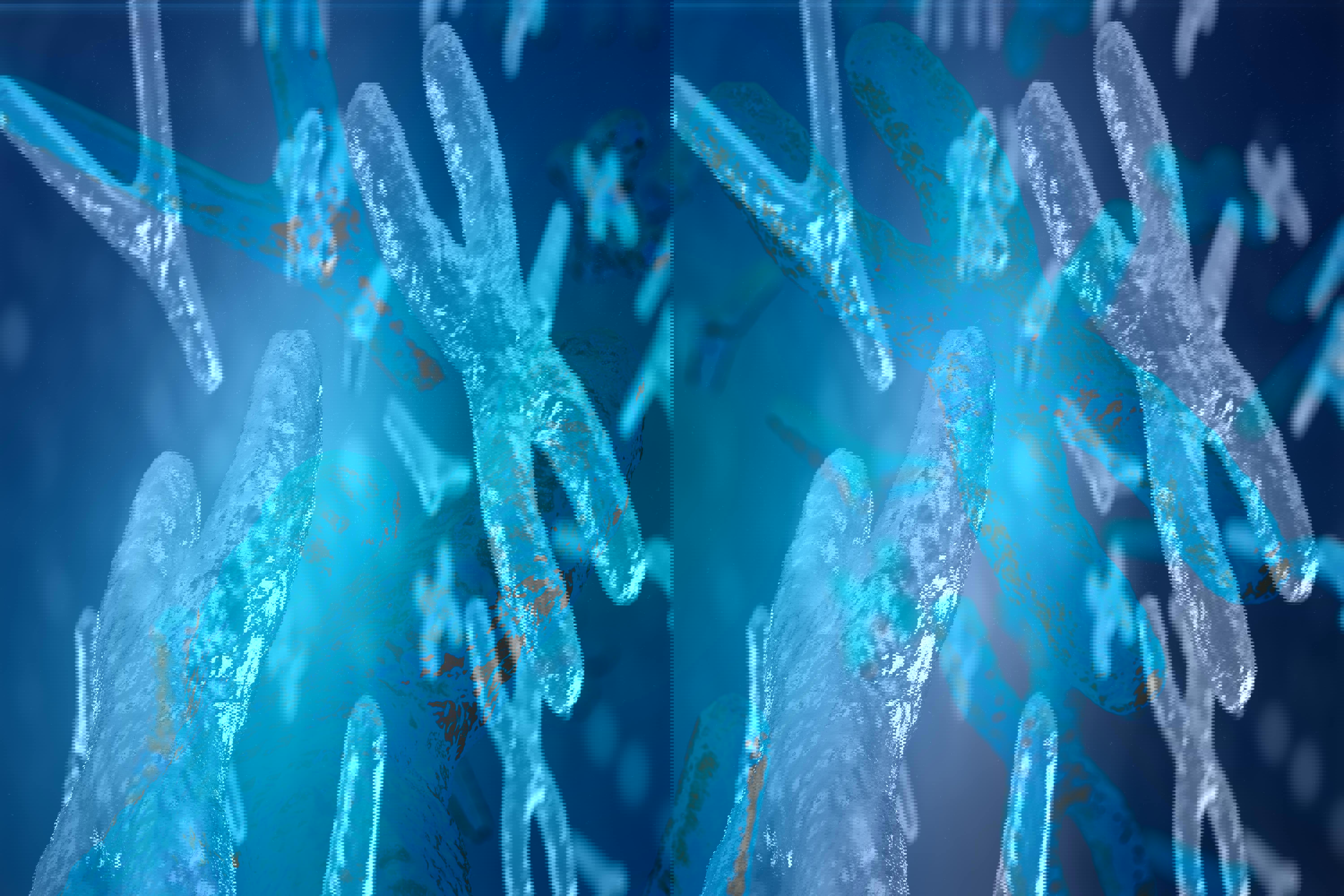 Représentation 3D de chromosomes dans un environnement cellulaire, illustrant le support de l’ADN utilisé en thérapie génique. Eurofins BioPharma Product Testing accompagne les laboratoires dans le développement, la caractérisation et le contrôle qualité des produits de thérapie génique, incluant l’analyse de l’intégration génomique, la validation des vecteurs viraux et la conformité aux normes réglementaires internationales.