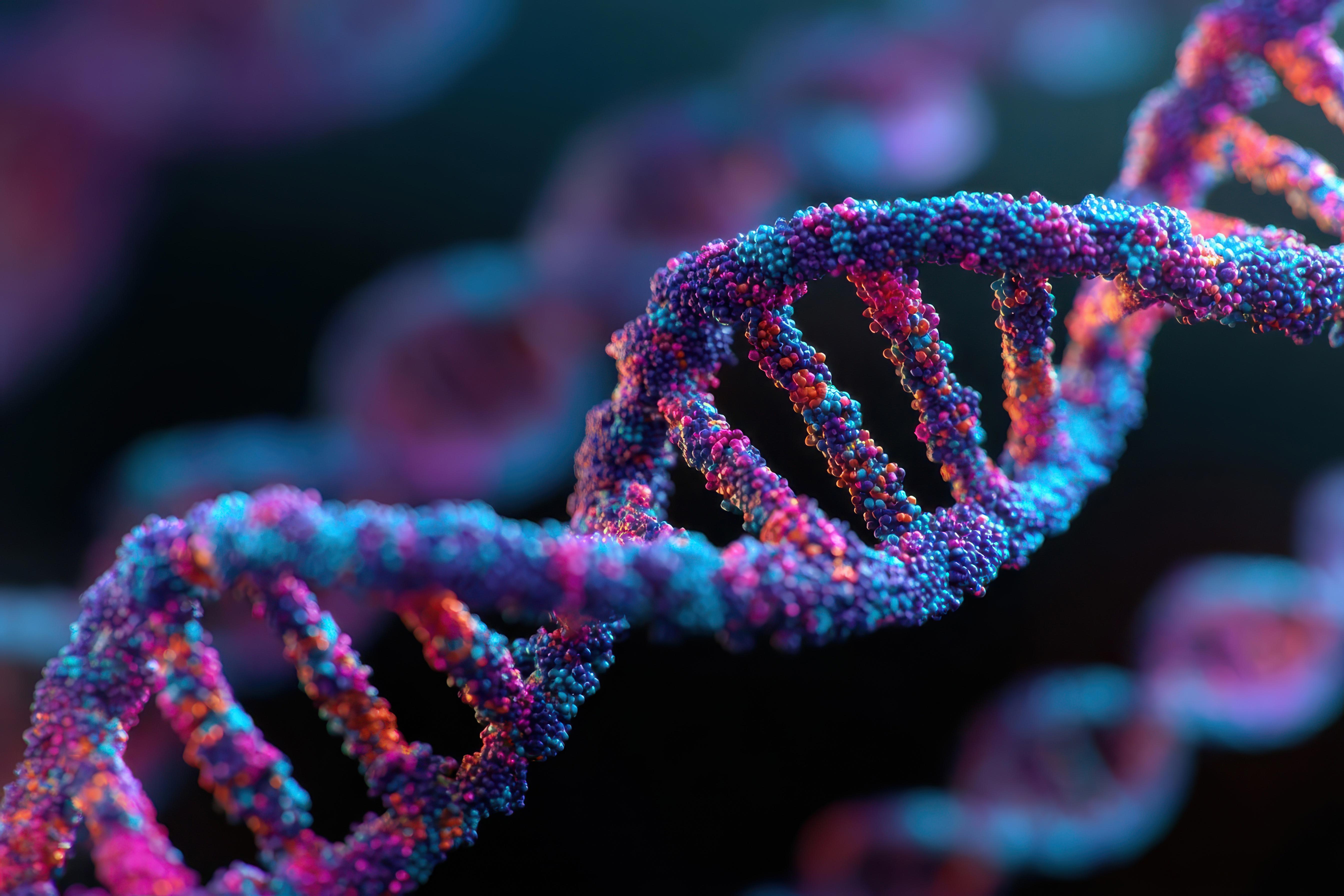 dna-double-helix-model-for-genetic-research-molecular-structures-in-biotechnology-laboratory-insights-into-chromosomes-and-gene-editing-techniques